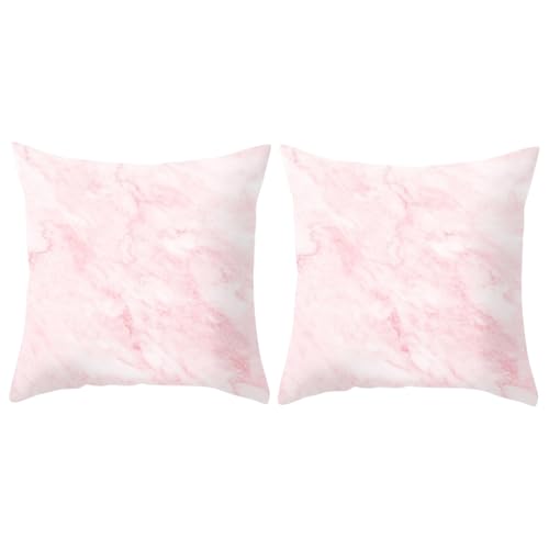 MOMISY Decorative Polyester Home Sofa Bedside Cushion Throw Pillow Covers, 45 x 45 cm, Pack of 2 (Cloud-Pink-2)