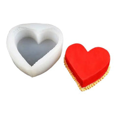 MOMISY Heart-Shaped Chocolate Mould 3D Food Grade Bpa Free Silicone Mould with Delicate Woven-Patterned Design Candle Mould Silicone for Handmade Chocolate Candle Bath Soaps Decor DIY Crafting (A)