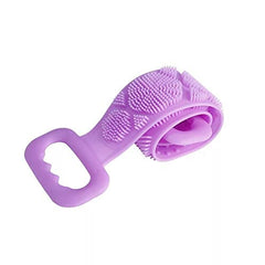 Momisy Silicone Body Back Scrubber, Double Side Bathing Brush for Skin Deep Cleaning Massage, Dead Skin Removal Exfoliating Belt for Shower, Lathers Well for Men & Women (Assorted colour) (Pack of 4)