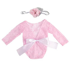 MOMISY Baby Photography Props, Dress & Headband for Kids Parties Anniversaries Photography, Pink