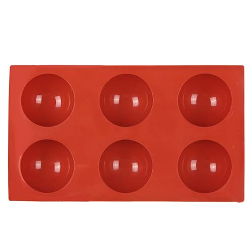 MOMISY Silicone Semi Sphere Mould, 6-Cavity Half Ball Baking Tray for Chocolate Bombs, Dome Cakes, Jelly, Soap, and Desserts – Oven & Freezer Safe