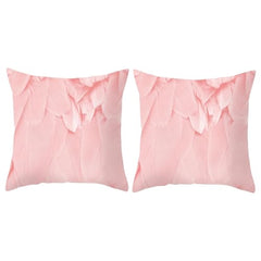 MOMISY Decorative Polyester Home Sofa Bedside Cushion Throw Pillow Covers, 45 x 45 cm, Pack of 2 (Leaves Pink A2)