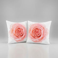 MOMISY Decorative Polyester Home Sofa Bedside Cushion Throw Pillow Covers, 45 x 45 cm, Pack of 2 (Rose-Big-2)