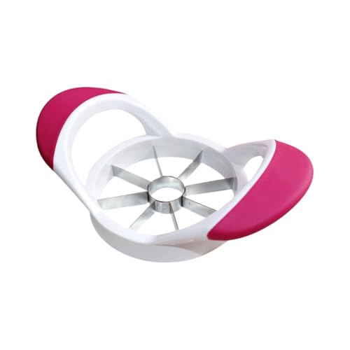 MOMISY Plastic Apple Fruit Slicer, Corer, Cutter, Divider Tool, 8 Stainless Steel Blades (WhiteRoseRed)