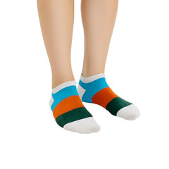 MOMISY Men's and Women's Premium Cotton Cushion Ankle length Socks, (Multicolor) Pack of 3 (Free Size)