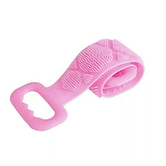 Momisy Silicone Body Back Scrubber, Double Side Bathing Brush for Skin Deep Cleaning Massage, Dead Skin Removal Exfoliating Belt for Shower, Lathers Well for Men & Women (Assorted colour) (Pack of 4)