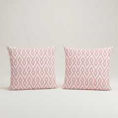 MOMISY Decorative Polyester Home Sofa Bedside Cushion Throw Pillow Covers, 45 x 45 cm, Pack of 2 (Diamond-Pink-2)