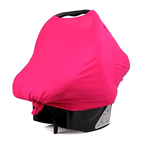 MOMISY Car Seat Canopy Nursing Scarf Poncho Multi-Use Cover, Shopping Cart Cover, Stroller Cover, Infinity Scarf 360° Privacy Breastfeeding Protection, Baby Shower Gifts- Pink