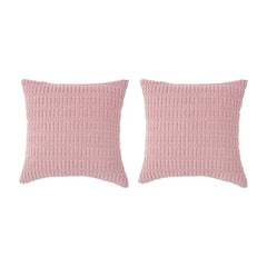 MOMISY Corduroy Cushion Throw Pillow Covers Pink 45 x 45cm, 18x18 inch (2, Pink)