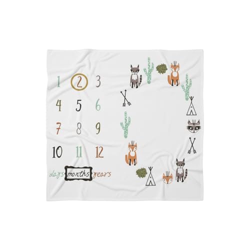 MOMISY Baby Milestone Blanket and Props for Baby's |1 to 12 Months Prop |Baby Bedding |Ac Room Blanket for Summer|Newborn| Infants Winter Blanket(Fox)