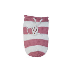 MOMISY Newborn Photography Photoshoot Prop, Crochet Costume Set, Knitted Sleep Bag (Light Pink White, 0-6 Months)