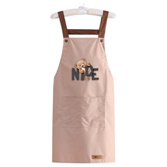 MOMISY Kitchen Apron – Adjustable Cooking Apron with Straps & Front Pockets (Peach)