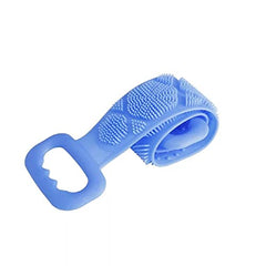 Momisy Silicone Body Back Scrubber, Double Side Bathing Brush for Skin Deep Cleaning Massage, Dead Skin Removal Exfoliating Belt for Shower, Lathers Well for Men & Women (Assorted colour)