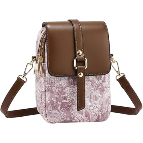 MOMISY Women’s Crossbody Sling Bag | PU Leather Mini Shoulder Bag with Adjustable Strap & Multi-Pocket Design (Purple)
