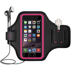 MOMISY Armband Arm Band Bag for Mobile for Cycling, Running, Jogging, Gym Exercise, Outdoor Sports Waterproof Compatible with iPhone & Other Phones, Size up to 7.0 inch (Pink)