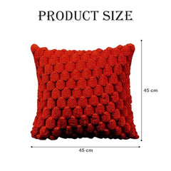 MOMISY Corduroy Cushion Throw Pillow Covers, Honeycomb Pattern, 45 x 45 cm, Pack of 2 (Red)
