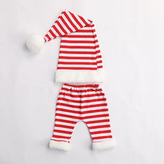 MOMISY Christmas Striped Newborn Photography Prop Set, Red and White Cap and Pants, Holiday Photo Costume