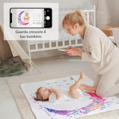 MOMISY Milestone Blanket for Baby, Light and Thin Flannel Blanket Background for Baby New Born Blanket Photoshoot Props (Moon Purple, 135 * 100 CM)