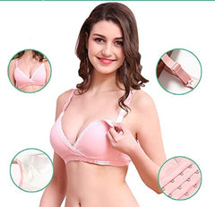 MOMISY Women's Top Open Maternity Nursing Bra Wire Free Lace Cotton Closure Breastfeeding Pregnancy Bra (Grey, 36B)