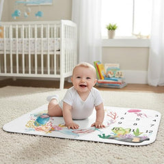 MOMISY Milestone Blanket for Baby, Light and Thin Flannel Blanket Background for Baby New Born Blanket Photoshoot Props (Mermaid, 135 * 100 CM)