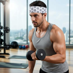 MOMISY Multifunction Yoga Fitness Gym Sports Sweatband Headband Microfiber Men and Women (FB White)