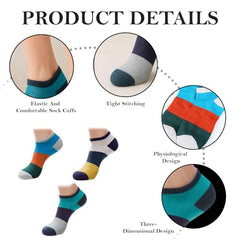 MOMISY Men's and Women's Premium Cotton Cushion Ankle length Socks, (Multicolor) Pack of 3 (Free Size)
