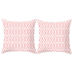 MOMISY Decorative Polyester Home Sofa Bedside Cushion Throw Pillow Covers, 45 x 45 cm, Pack of 2 (Diamond-Pink-2)