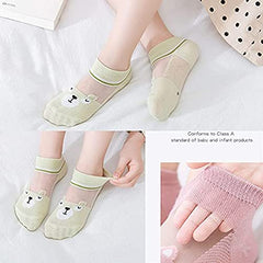 MOMISY 5 Pairs Baby Girl Boys Tube Socks Toddlers Infant Solid Color Boat Spring and Autumn Socks Stretch Baby Socks (ThinAnimal, 1 year to 3 year)