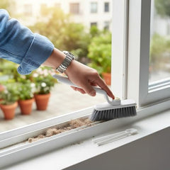 MOMISY 360° Rotating Gap Cleaning Brush, Hard Bristle Crevice Brush for Corners, Multi-Function Cleaning Tool (White)