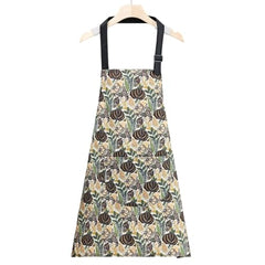 MOMISY Tropical Floral Kitchen Apron – Cooking Apron with Colorful Print, Adjustable Neck Strap (Yellow)