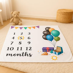 MOMISY Baby Milestone Blanket and Props for Baby's |1 to 12 Months Prop |Baby Bedding |Ac Room Blanket for Summer|Newborn| Infants Winter Blanket(BalloonGift)