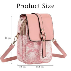 MOMISY Women’s Crossbody Sling Bag | PU Leather Mini Shoulder Bag with Adjustable Strap & Multi-Pocket Design (Pink)