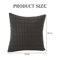 MOMISY Corduroy Cushion Throw Pillow Covers Pink 45 x 45cm, 18x18 inch (2, Darkgrey)