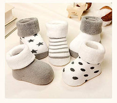 MOMISY 5 Pairs Baby Girl Boys Tube Socks Toddlers Infant Solid Color Boat Spring and Autumn Socks Stretch Baby Socks (Grey, 0 year to 1 year)