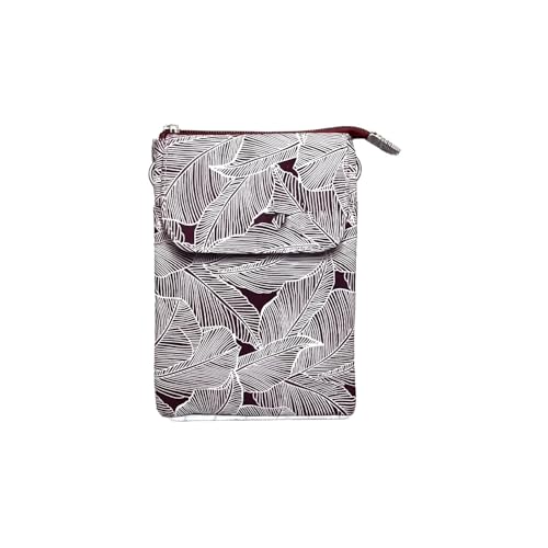 MOMISY Content generated Canvas Mobile Bag Cellphone Sling Card Holder Wallet Handbag, Crossbody Multi-function Shoulder Bag for Girls (Claret)