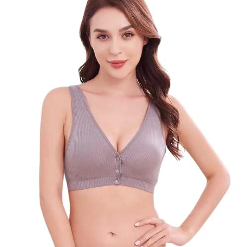 Momisy Women's Cotton Non-Padded Wire Free Maternity Bra Dark Grey