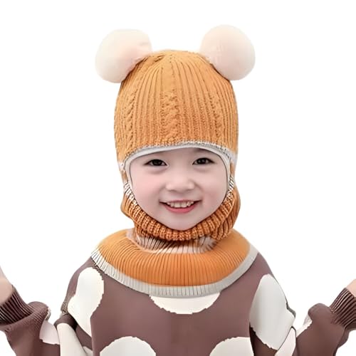 MOMISY Winter Soft Woolen Monkey Cap with Velvet Lining for Baby Boys, Girls, Infant, Toddler, 2-5 Years (in, Age, 2 Years, 5 Years, Yellow)