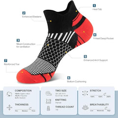 MOMISY Premium Cotton Blend Cushion Ankle Socks, Multicolor, Pack of 6, Unisex, Free Size