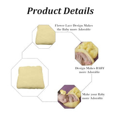 MOMISY Baby Photography Photoshoot Blanket, Newborn Photo Props Swaddle Wrap, Breathable Pack of 1 (Yellow, Baby)