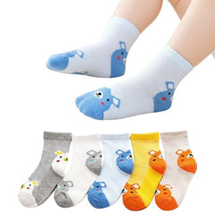 MOMISY 5 Pairs Baby Girl Boys Tube Socks Toddlers Infant Solid Color Boat Spring and Autumn Socks Stretch Baby Sock - Multicolor (IN, Age, 1 Year, 2 Years, Bear/)