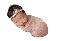 MOMISY Baby Photography Photoshoot Blanket, Newborn Photo Props Swaddle Wrap, Breathable Pack of 1 (Peach, Baby)