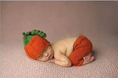 MOMISY Baby Photography Props, Includes Pant & Cap for Kids Parties Anniversaries Photography-Set of 2 Pieces-OrangeGreen- (0-3 Months)