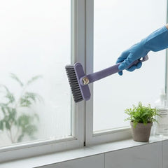 MOMISY 360° Rotating Gap Cleaning Brush, Hard Bristle Crevice Brush for Corners, Multi-Function Cleaning Tool (Purple)