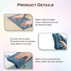 Momisy Microfiber Cleaning Cloths, 30 x 30 cm, Multi-Purpose Wash Cloth for Kitchen Car Window, Assorted Colours, Pack of 6 (4)