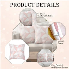MOMISY Decorative Polyester Home Sofa Bedside Cushion Throw Pillow Covers, 45 x 45 cm, Pack of 2 (3D-2)