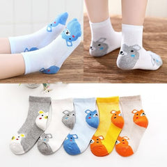 MOMISY 5 Pairs Baby Girl Boys Tube Socks Toddlers Infant Solid Color Boat Spring and Autumn Socks Stretch Baby Sock - Multicolor (IN, Age, 1 Year, 2 Years, Bear/)
