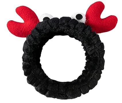 MOMISY Elastic Women's Lovely Hair Band Wash Face Spa Headband-Washable Facial Band Makeup Wrap Headbands Fits All Head Sizes (Elk Black)