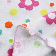 MOMISY Baby Girl Sleeveless Summer Frock A-Line Flower and Dot Design- White with Pink Border, 09 Months to 18 Months, Pack of 1