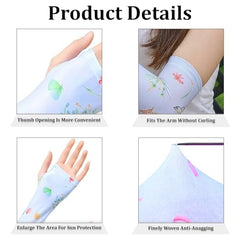 MOMISY Hand Gloves for Sun Protection, UV Protection Arm Sleeves for Women Bike Riding, UPF50+ Ice Silk Cooling Summer Gloves Woman Hand Cover Arm Sleeves for Driving, Golfing, Sports (Blue)