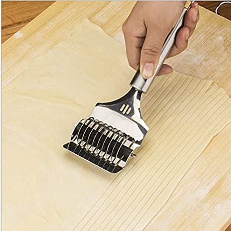 MOMISY Stainless Steel Noodle Maker Roller Docker Dough Ginger Garlic Spaghetti Cutter Multi-Function Kitchen Tool